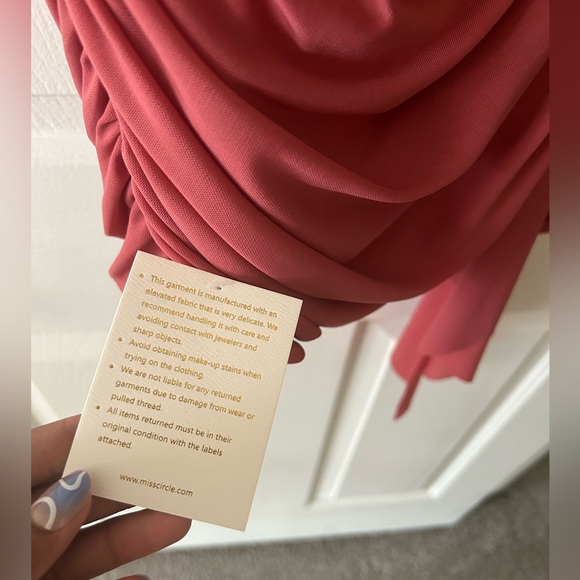 Miss Circle XS Yolie Salmon Pink Ruched Mesh Corset Dress - Picture 7 of 7